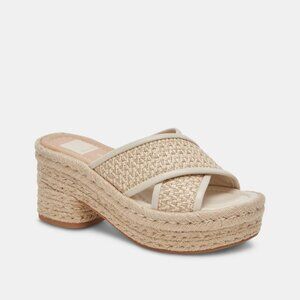 dolce vita Eldora Heels in Natural White Raffia